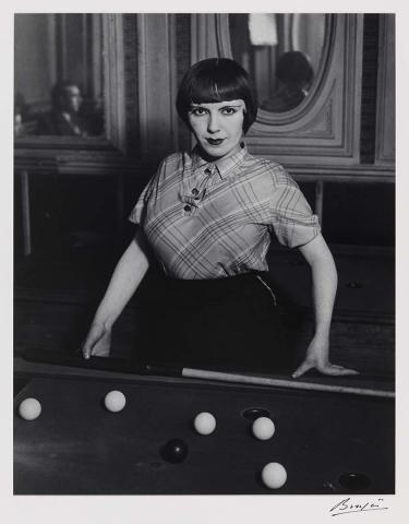 Artwork (A prostitute playing Russian billiards, Boulevard Rochechouart, Montmartre) this artwork made of Gelatin silver photograph on paper, created in 1931-01-01