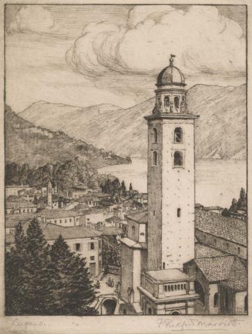 Artwork Lugano this artwork made of Soft-ground etching on paper, created in 1912-01-01