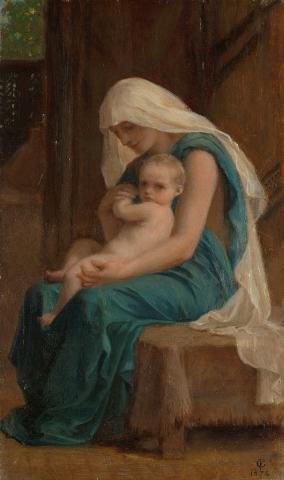 Artwork Mother and Child this artwork made of Oil on canvas, created in 1872-01-01
