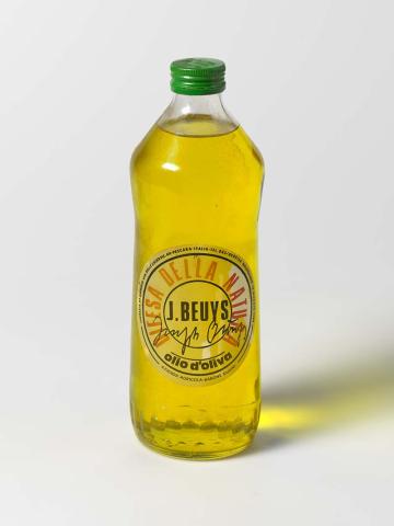Artwork J. Beuys, olive oil bottle this artwork made of Olive oil, glass bottle and label, created in 1984-01-01