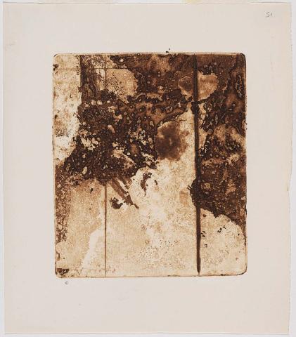 Artwork Landscape panel no. 9 this artwork made of Sugar aquatint, engraving, drypoint on paper, created in 1962-01-01