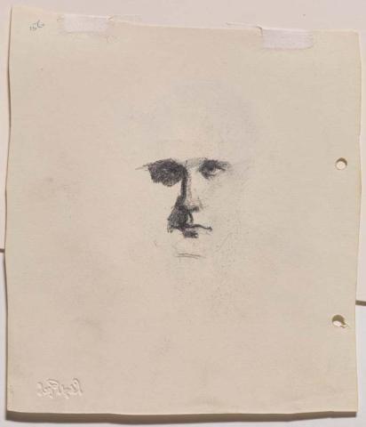 Artwork Self portrait this artwork made of Pencil on paper, created in 1912-01-01