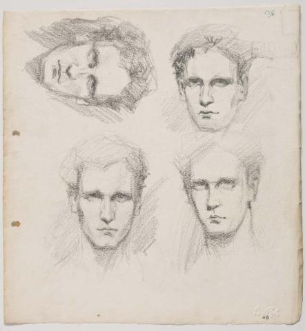 Artwork Self portraits this artwork made of Pencil on paper, created in 1912-01-01