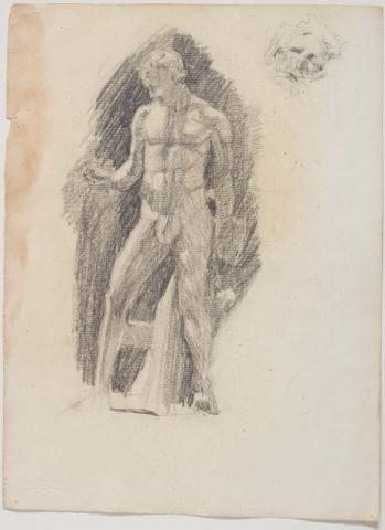 Artwork (Drawing of model) this artwork made of Pencil on paper, created in 1912-01-01