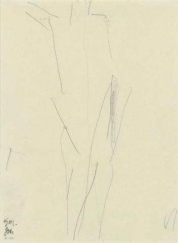 Artwork (Standing nude) this artwork made of Pencil on paper, created in 1923-01-01