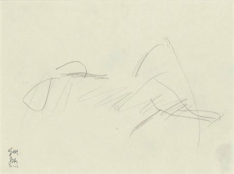 Artwork (Reclining nude) this artwork made of Pencil on paper, created in 1923-01-01