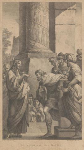 Artwork Calling of St. Matthew this artwork made of Steel engraving on paper