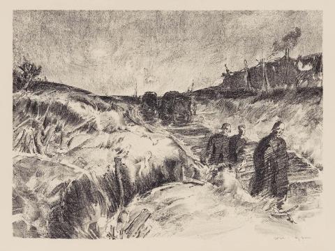 Artwork German prisoners, Wytschaete Road (from 'Australia at war' series) this artwork made of Lithograph on paper, created in 1917-01-01