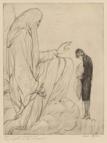 Artwork Moralities: Father, can you forgive me? My daughter, can you forgive me? this artwork made of Drypoint on paper, created in 1926-01-01