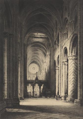 Artwork Durham Cathedral this artwork made of Etching on thick cream wove paper, created in 1920-01-01