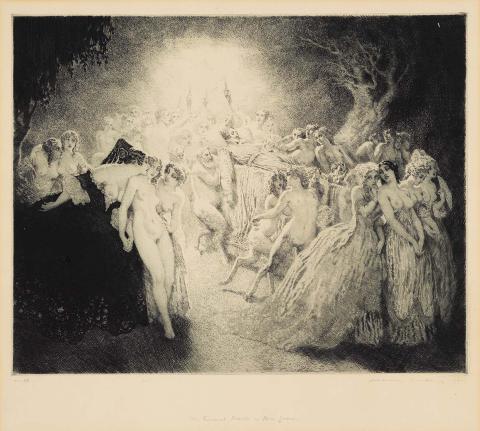 Artwork The Funeral March of Don Juan this artwork made of Etching and engraving