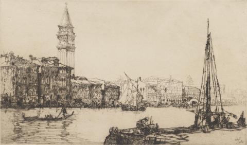 Artwork Grand Canal, Venice this artwork made of Etching on cream laid paper, created in 1926-01-01