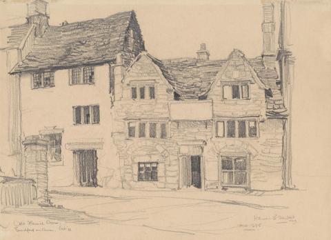 Artwork Old Flemish home, Bradford on Avon this artwork made of Pencil on cream wove paper, created in 1923-01-01