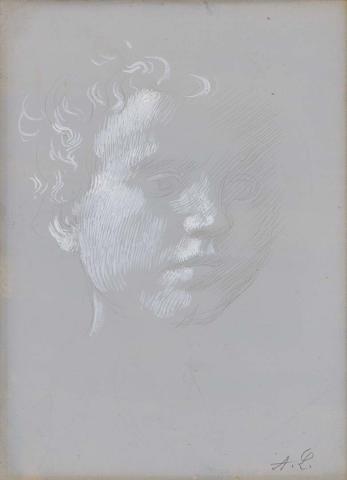 Artwork (Head of a small boy) this artwork made of Metal point with opaque white on toned wove paper, created in 1855-01-01