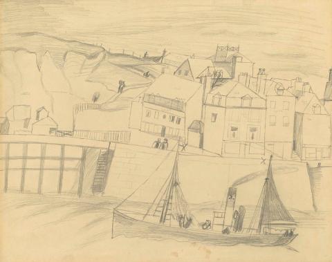 Artwork Cornish Port this artwork made of Pencil on smooth wove paper, created in 1923-01-01