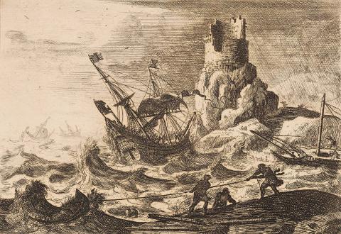 Artwork Le naufrage (The shipwreck) this artwork made of Etching on paper, created in 1638-01-01