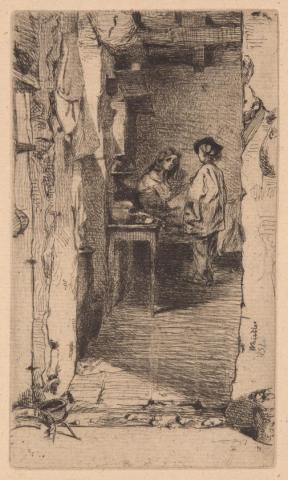 Artwork The rag gatherers this artwork made of Etching on cream laid paper, created in 1858-01-01