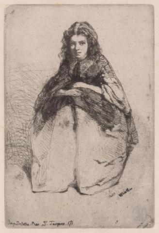 Artwork Fumette (from 'The French set') this artwork made of Etching, drypoint on thin cream laid paper, created in 1858-01-01