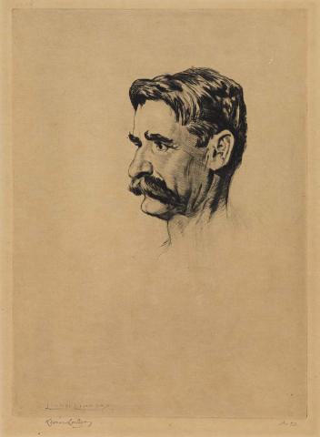 Artwork Henry Lawson this artwork made of Drypoint on smooth cream wove Oriental paper, created in 1919-01-01