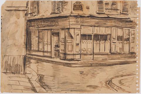 Artwork Rue Charlemagne this artwork made of Pen and ink and wash on cream unlined note paper