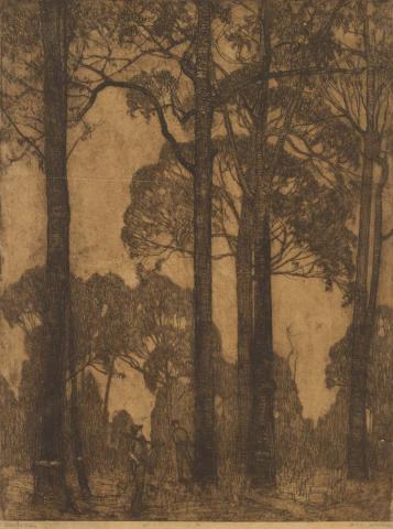 Artwork Beautiful victims this artwork made of Etching on yellowed Oriental paper on cardboard, created in 1914-01-01