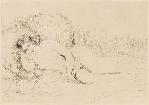 Artwork Femme nue couchee, tournee a gauche (Nude woman reclining, facing left) this artwork made of Etching