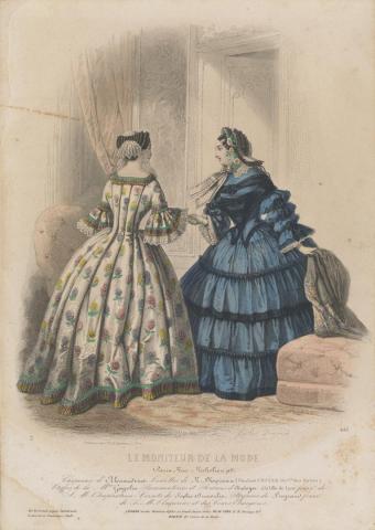 Artwork (Fashion plate) this artwork made of Engraving, hand-coloured, created in 1820-01-01