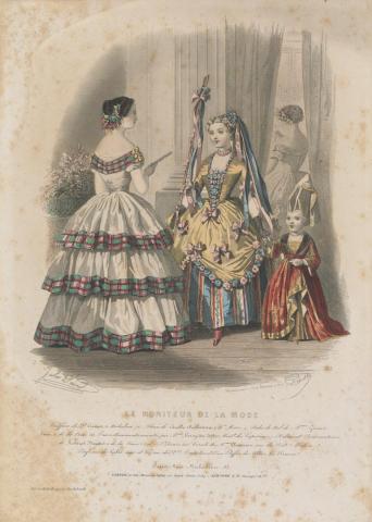 Artwork (Fashion plate) this artwork made of Engraving, hand-coloured, created in 1820-01-01