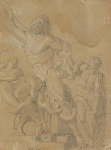 Artwork Laocoon and his sons this artwork made of Pencil and chalk on buff paper, created in 1807-01-01
