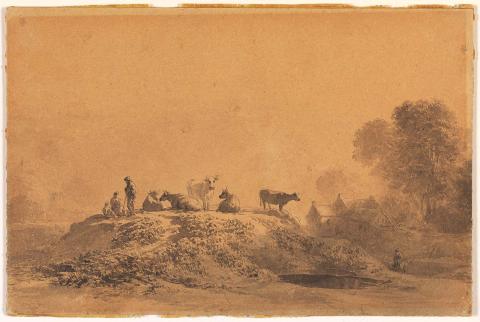 Artwork (Lake District) this artwork made of Pencil and grey wash on thick brown wove paper, created in 1800-01-01