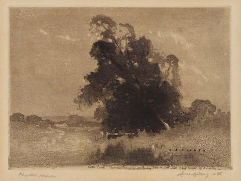 Artwork Dora Creek - Memorial etching from the last watercolour painted by J.J. Hilder this artwork made of Aquatint