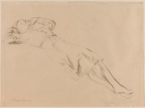 Artwork Reclining woman this artwork made of Crayon on cream wove paper, created in 1934-01-01