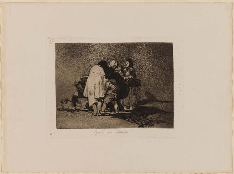 Artwork 'Espiró sin remedio' (plate 53 from 'Desastres de la guerra' series) ('There was nothing to be done and he died' (plate 53 from 'The disasters of war' series)) this artwork made of Etching and aquatint on paper, created in 1802-01-01