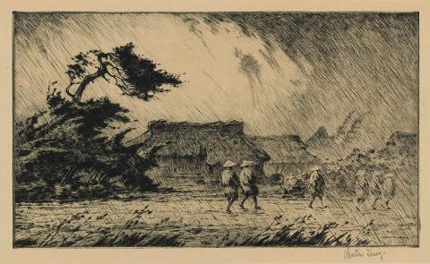 Artwork Homeward bound, Japan this artwork made of Drypoint, sandpaper ground on wove paper, created in 1926-01-01
