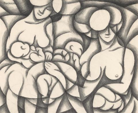 Artwork Maternity this artwork made of Charcoal