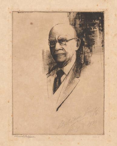 Artwork The late Sir Frank Gavan Duffy this artwork made of Drypoint on cream wove paper, created in 1931-01-01