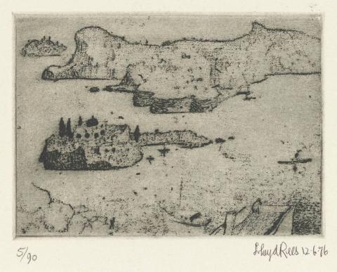 Artwork Greek islands (from 'Memories of Europe' portfolio) this artwork made of Soft-ground etching on wove handmade paper, created in 1976-01-01