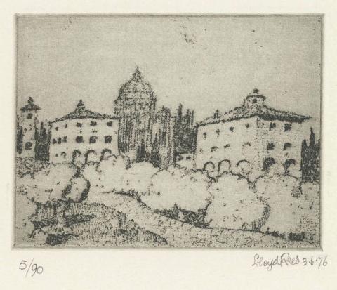 Artwork Spanish village (from 'Memories of Europe' portfolio) this artwork made of Soft-ground etching on wove handmade paper, created in 1976-01-01
