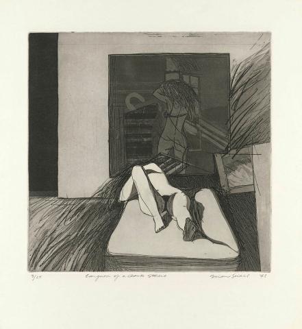 Artwork Languor of a dark studio this artwork made of Soft-ground etching, lift ground aquatint, aquatint, deep etch on wove paper, created in 1978-01-01