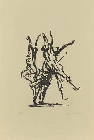 Artwork Dance this artwork made of Lithograph on light brown laid paper, created in 1966-01-01