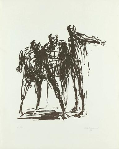 Artwork Standing group this artwork made of Lithograph on handmade wove paper, created in 1966-01-01