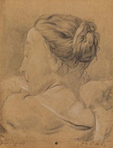 Artwork Head of Judith, from Piazzetta's Judith and Holofernes this artwork made of Black chalk heightened with white on buff laid paper, created in 1751-01-01