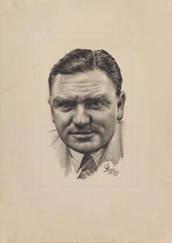 Artwork Portrait of John Cooper this artwork made of Pencil on wove paper, created in 1946-01-01