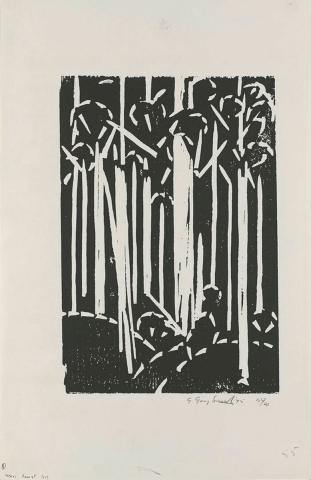 Artwork Karri Forest II this artwork made of Woodcut on wove paper, created in 1975-01-01