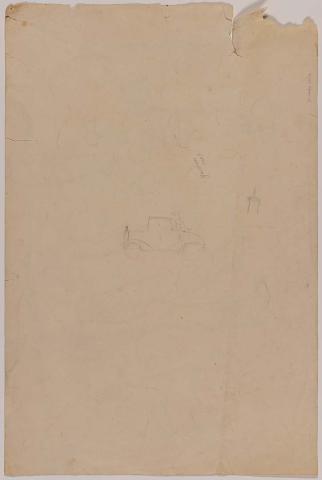 Artwork (Sketch of a car) this artwork made of Pencil on paper, created in 1927-01-01