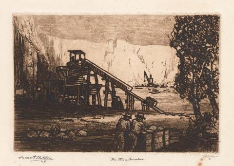 Artwork The stone crusher this artwork made of Etching on handmade, wove paper, created in 1928-01-01