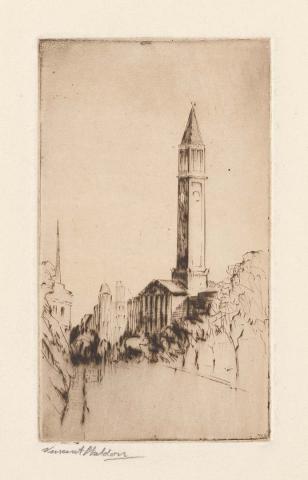 Artwork City Hall tower this artwork made of Drypoint on cream wove paper, created in 1932-01-01