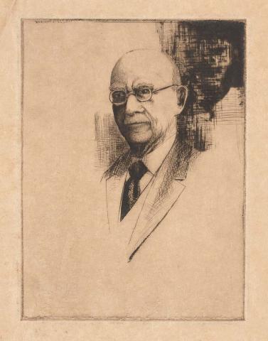 Artwork The late Sir Frank Gavan Duffy this artwork made of Drypoint on cream wove paper, created in 1931-01-01