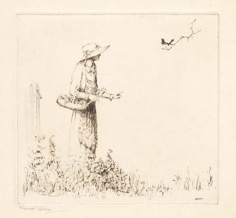 Artwork Sweet pretty creature this artwork made of Drypoint on wove paper, created in 1934-01-01