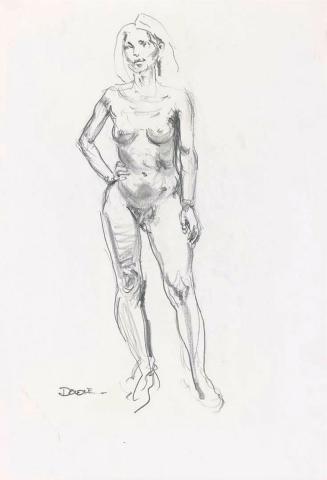 Artwork Untitled (standing female nude) this artwork made of Pencil on wove paper, created in 1978-01-01